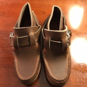 Brown leather moccasins